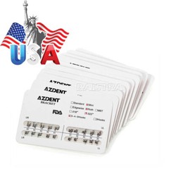 10 Packs AZDENT Dental Ortho Brackets Braces Metal Mini MBT/Roth.022 Hooks 345