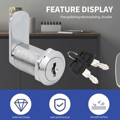 2/5/10 Pcs 5/8″ 1″ 1 1/8″ Cabinet RV Cam Locks Keyed Alike Secure Drawer File