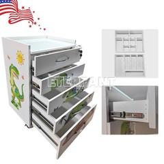 5-Drawer Cartoon Trolley Cart Acrylic Acrylic Mobile Wooden Cabinet Rolling Cart