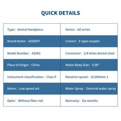 NSK Style Dental Slow Low Speed Handpiece Straight Contra Angle Air Motor 4/2H