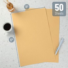 Kraft Paper Sheets 11×17 HeavyDuty Brown Stationery 50 Pcs for Craft Projects