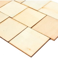 60 Pack 2x2in Poplar Plywood Wood Squares Unfinished for DIY Painting Crafts