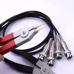 1 Set Kelvin Clip Tester Probe Lead Clip Cable With 4 BNC For LCR Meter Terminal