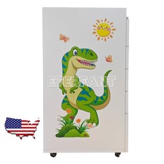 5-Drawer Cartoon Trolley Cart Acrylic Acrylic Mobile Wooden Cabinet Rolling Cart