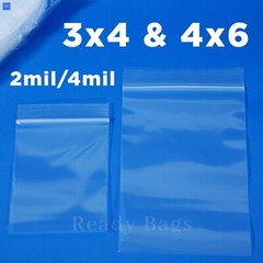 Clear Small Zip Lock 3″x 4″ 4″x 6″ Plastic Bags 2Mil Reclosable Jewelry Baggies