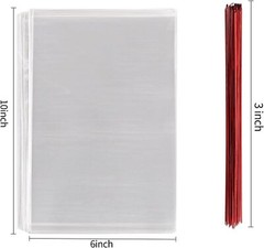 200 Pcs 10 in x 6 in1.4mil. Clear Flat Cello Cellophane Treat Bags Good for B…