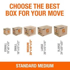 10 Pack The Home Depot Medium Moving, Shipping, Packing Box with Handles, Brown