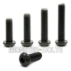 M5 Button Head Socket Cap Screws, 12.9 Steel w/ Black Ox ISO 7380, 0.80 Coarse