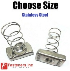 Stainless Steel Spring Nuts for Unistrut Channel CHOOSE SIZE & PKG QTY 316