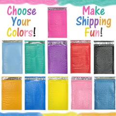 Assorted Sizes 8.5×12, 6×9, & 4×8 Colored Poly Bubble Mailers, Padded Envelopes!