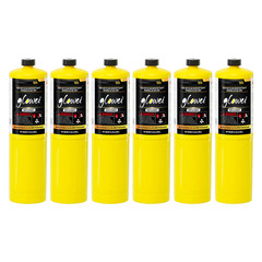 Glowei MAPP MAP PRO Gas Cylinder Pack 6, 99.9% High Purity Propylene 14.1 oz