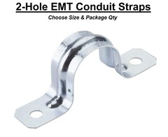 2-Hole EMT Conduit Pipe Straps Clamps 1/2″ 3/4″ 1″ 1-1/4″ 1-1/2″ & 2″