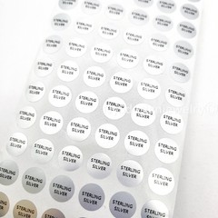 300 pcs “STERLING SILVER” Adhesive Labels – 10mm Round Stickers for Jewelry