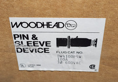 4100P5W Pin & Sleeve Plug 100 Amp 3 Phase 600 Volt, Woodhead DW4100P5W