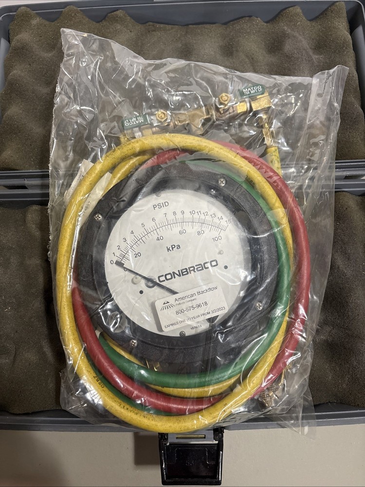 Conbraco Backflow Test Gauge Kit 40-200-TK3U 141AC-02-00 + Carry Case