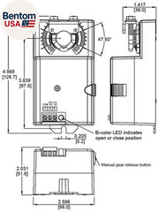 VDM60-LO HVAC Damper Actuator, 24VAC/DC On/Off, Floating Non-Spring Return