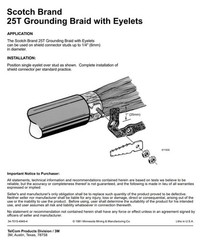 25FT 3M SCOTCH 25T Electrical Grounding Bond Braid w’ Eyelets 6″ 80-6100-9615-0
