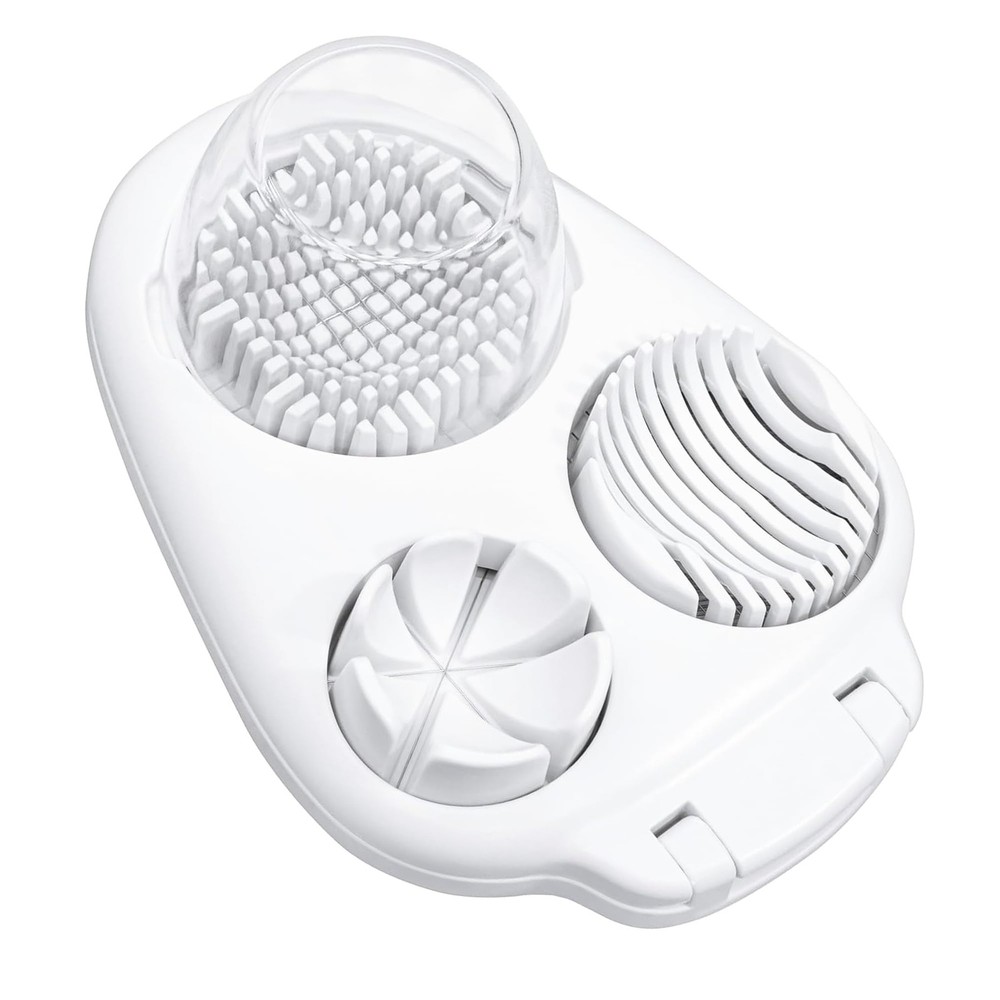 3-in-1 Egg Slicer for Hard Boiled Eggs, Multiple Slice 7.9×5.7×1.57in, White