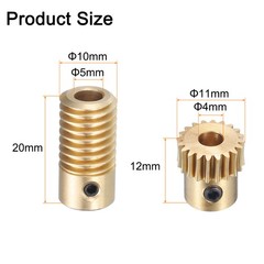 Worm Gear 5mm Wheel Shaft Brass 0.5M 20:1 Reduction Rate Drive Gear Box New