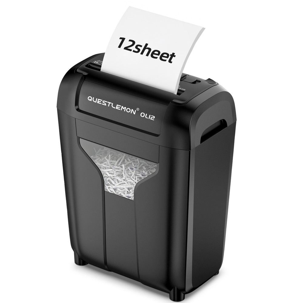 QUIETLEMON 12Sheet Commercial Office Shredder Paper Destroy Strip-Cut Heavy-duty