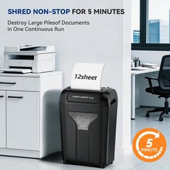 QUIETLEMON 12-Sheet Paper Shredder Cross Cut Commerical For Office Home