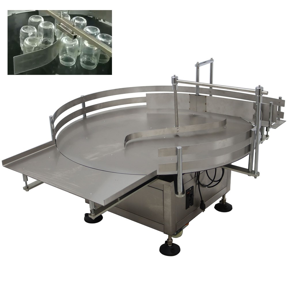 Auto Bottle Unscrambler 39.4” Round Table Bottle Collecting Machine Organizer