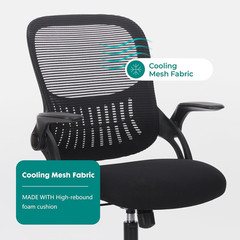 Silla oficina ejecutiva malla ergonomica respaldo medio ajustable soporte lumbar