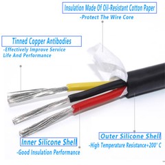 2/3/4 Core Silicone Rubber Cable Soft Power Cable Tinned Copper Wire 0.3mm²~6mm²