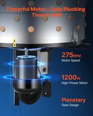 VEVOR 25.6″ Electric Chicken Plucker Machine 1200W & 275RPM 158 Fingers & Wheels