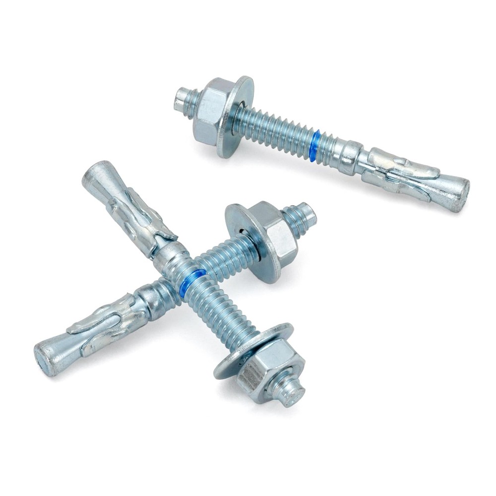 1/4″ x 2-1/4″ Concrete Anchors (50 Pack) 1/4 inch Wedge Anchors Bolts Zinc Pl