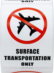 2×3 Inch Surface Transportation ONLY DOT Warning Labels Stickers Total 300