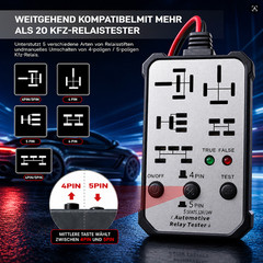2026 Upgraded Relay Tester 12V 24V 4/5 Pin Car Diagnostic Tool LED Indicator