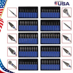 10 Dental Tungsten Carbide Cutter Burs Plaster Alloy Acrylic Drill 2.35MM HP2.35
