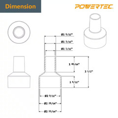2-1/2 In. to 1-1/4 In. Hose Reducer for Dust Collection Systems