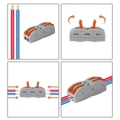 D-FLIFE 50pcs Lever Wire Connectors SPL-2 Conductor Compact
