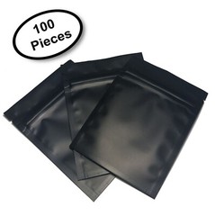 100 Premium 3×4″ Matte Black Small Double-Sided Mylar Foil Zip Storage Bags