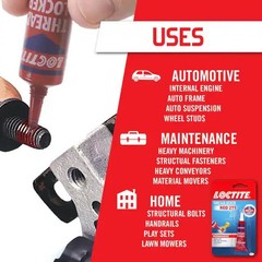 Loctite Nut & Bolt Threadlocker Red 271 Permanent Heavy Duty Adhesive, 6 ml
