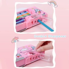 Pop up Multifunction Pencil Case for Girls and Boys, Cute Cartoon Pen Box Organi