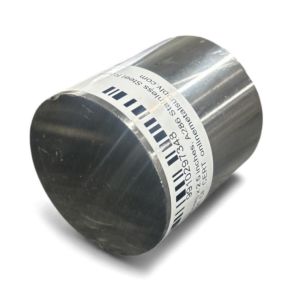 2.500 (2-1/2 inch) x 2.5 inches, A286 Stainless Steel Round Rod, CF