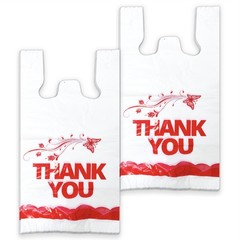 YoYoRain White Thank you bags, 100PCS T shirt bags, To Go Bags,Grocery bags, …