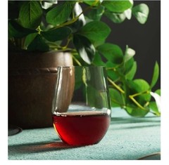 9320 Stemless Plastic Clear Wine Glasses 48 Pack, 12 Oz Shatterproof, Reusable