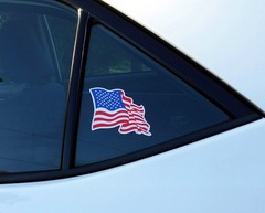 2 (TWO) JOHN DEERE 7.75″ x 2.5″ VINYL DECAL STICKERS & FREE USA FLAG