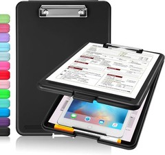 Sooez Clipboard with Storage, Plastic Storage Clipboard with Low Profile Clip