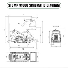 TYPHON Stomp V1000 Kubota D1105 Diesel 24.4hp Skid Steer Hydraulics Full Control