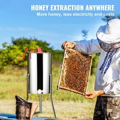 VEVOR Manual Honey Extractor Beekeeping Equipment 3 Frames Stainless Steel