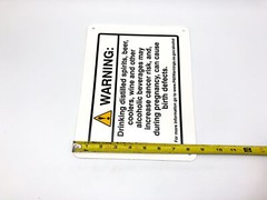 California Prop 65 Sign Warning 11 x 8 Heavy Duty Plastic White OSHA Safety