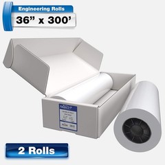 Alliance Wide Format Paper CAD Bond Rolls (20Lb | 2 Rolls, 36 in X 300 Ft | 3″ C