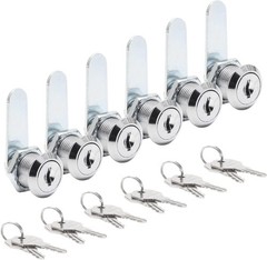 6 Pack Cam Locks Keyed Alike 3/4″ Cam Lock Set for Cabinets Drawers RV