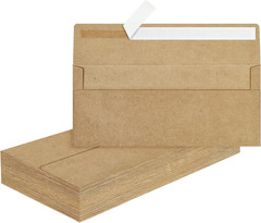 50 Pcs Kraft #10 Business Envelopes, Self Seal Standard Envelopes, Windowless Bu