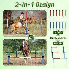 6 Pcs Pole Bending Poles for Horses,6FT Adjustable Equestrian Training Equipm…